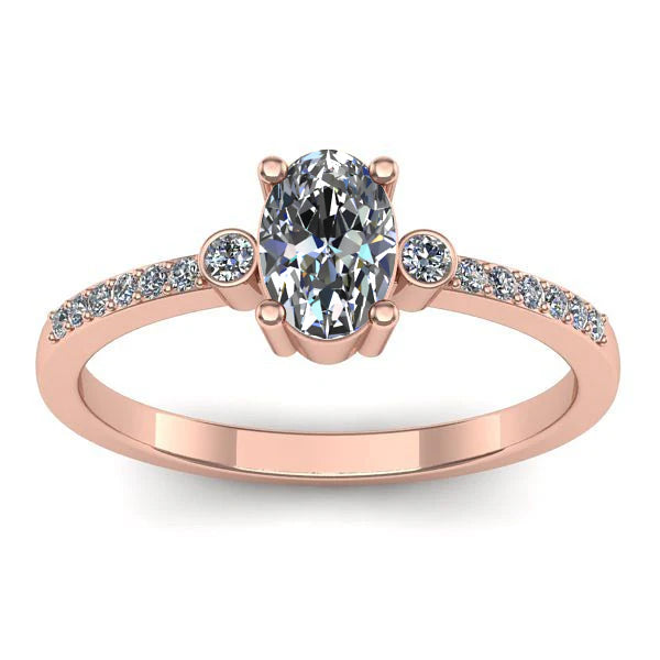 Inel cu diamant de laborator oval
