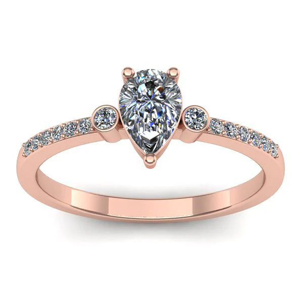 Inel cu diamant de laborator lacrima