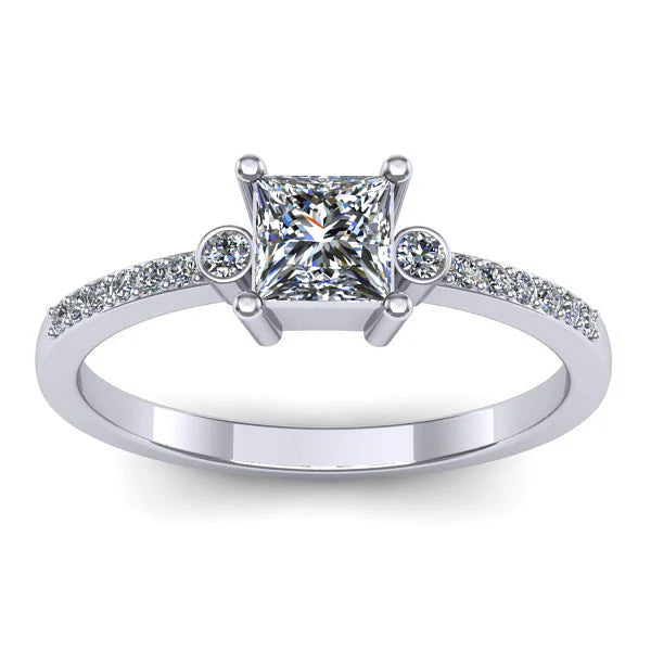 Inel logodna cu diamant de laborator patrat