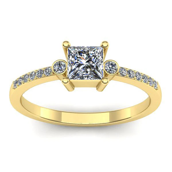 Inel cu diamant de laborator patrat