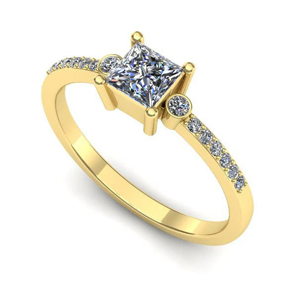 Inel de logodna din aur galben cu diamant de laborator