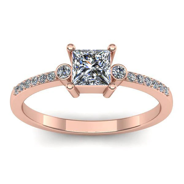 Inel de logodna cu diamant de laborator patrat