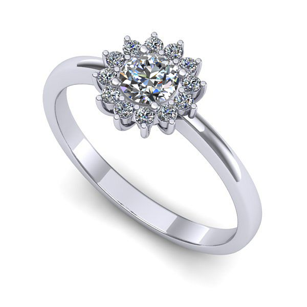 Inel de logodna din aur alb cu diamant de laborator