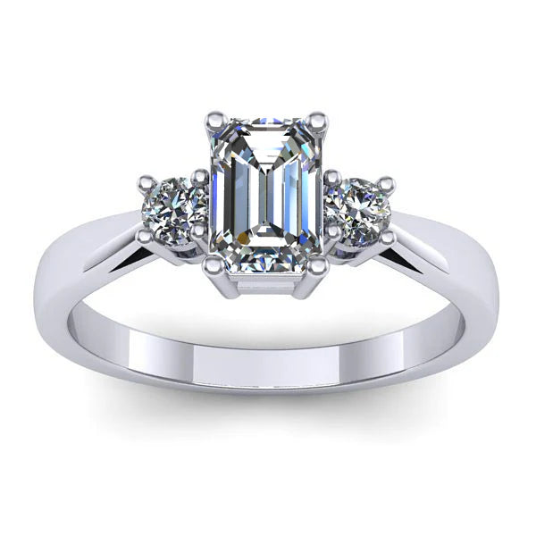 Inel cu diamant de laborator dreptunghiular