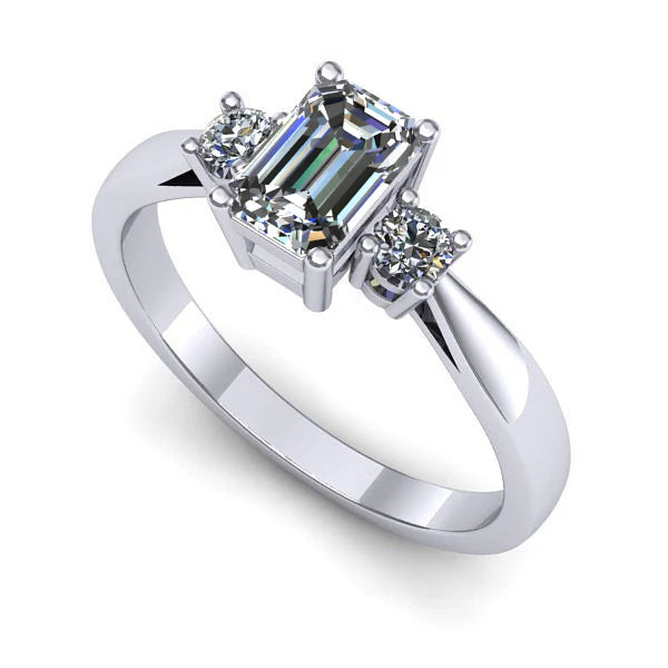 Inel din aur alb cu diamant de laborator