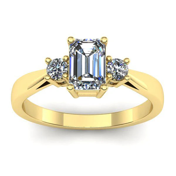 Inel logodna cu diamant de laborator dreptunghiular