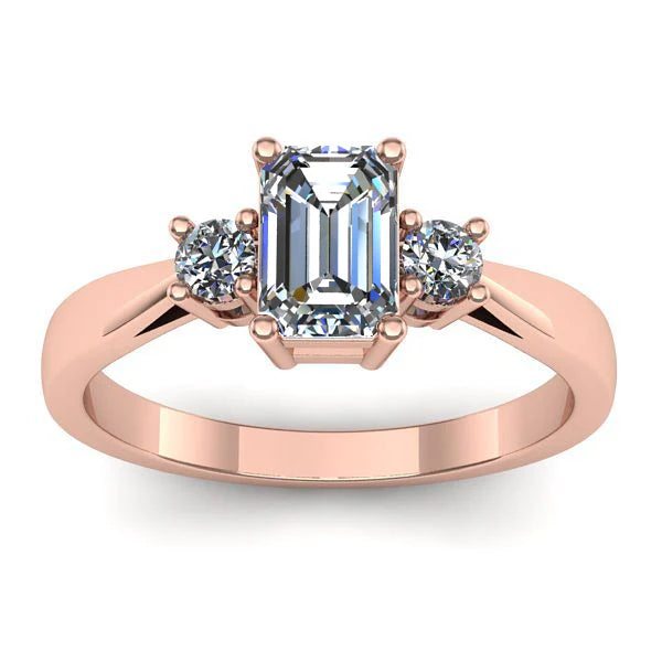 Inel logodna cu diamant de laborator dreptunghiular