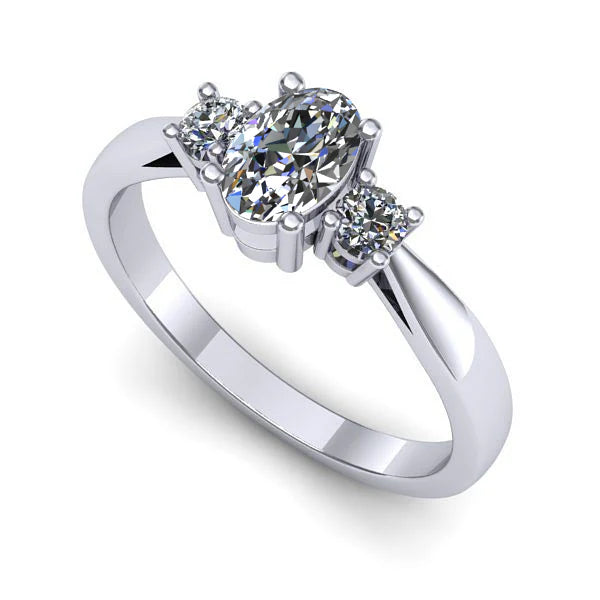 Inel de logodna din aur alb cu diamant de laborator