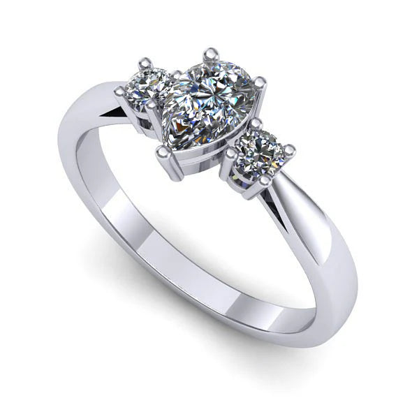 Inel logodna din aur alb cu diamant de laborator