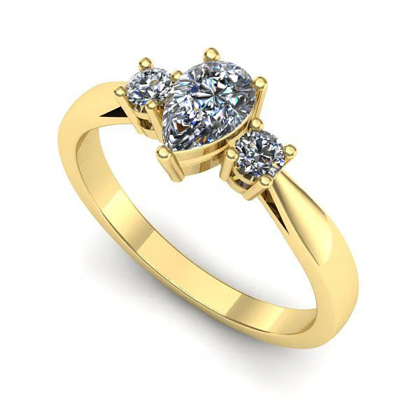 Inel de logodna din aur galben cu diamant de laborator