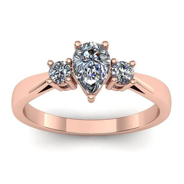 Inel cu diamant de laborator lacrima