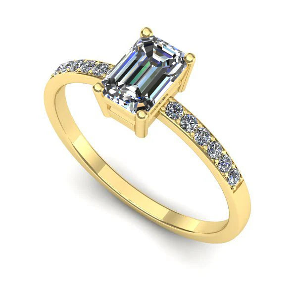 Inel din aur galben cu diamant de laborator