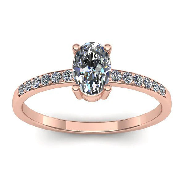 Inel logodna cu diamant de laborator oval