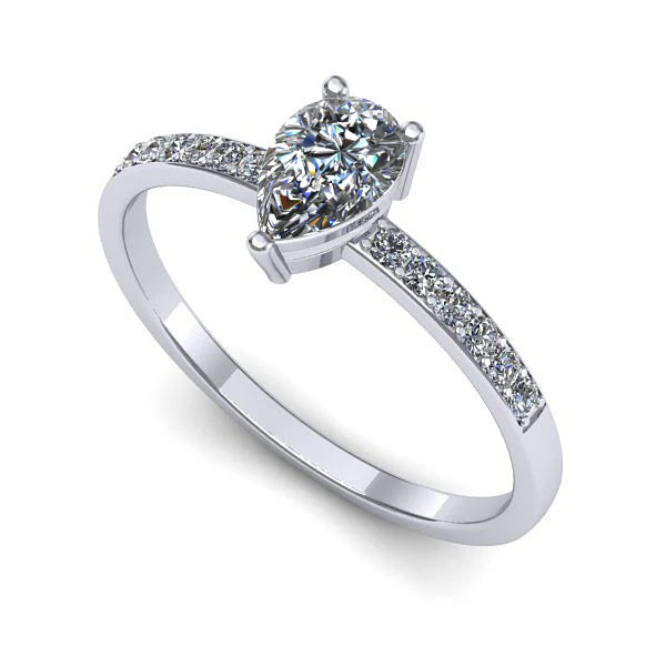Inel de logodna din aur alb cu diamant de laborator