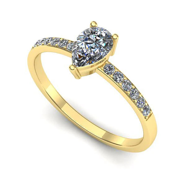 Inel de logodna din aur galben cu diamant de laborator