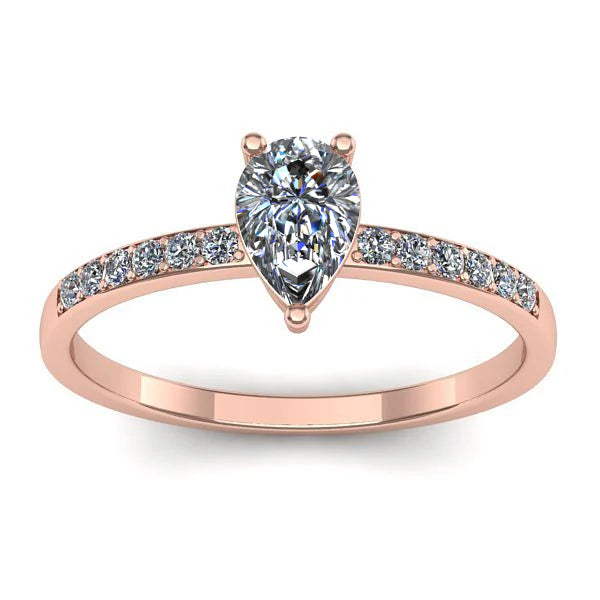 Inel cu diamant de laborator lacrima