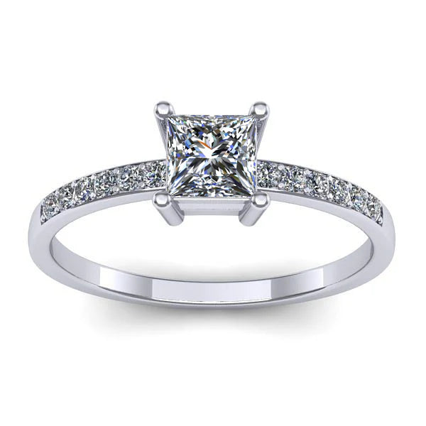 Inel cu diamant de laborator patrat