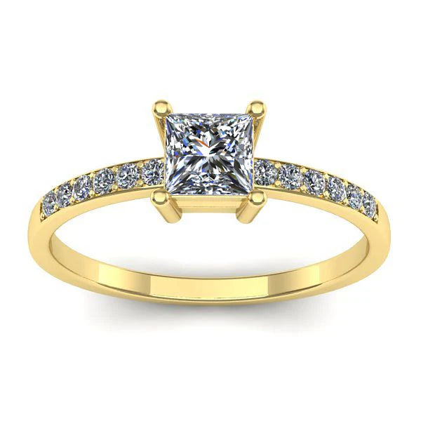 Inel cu diamant de laborator patrat