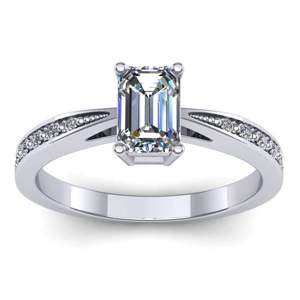 Inel de logodna cu diamant de laborator dreptunghiular