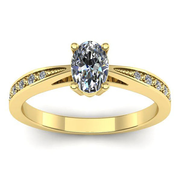 Inel logodna cu diamant de laborator oval