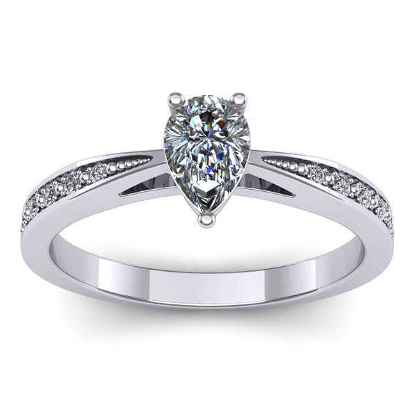 Inel cu diamant de laborator lacrima