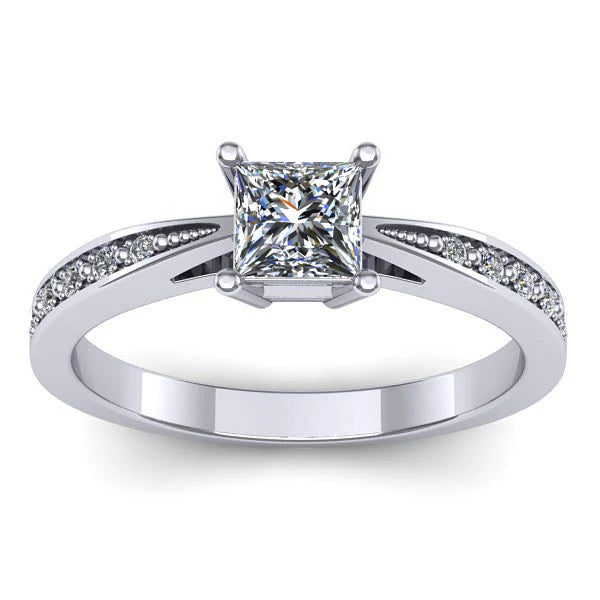 Inel de logodna cu diamant de laborator patrat