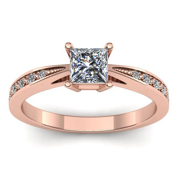 Inel de logodna cu diamant de laborator patrat