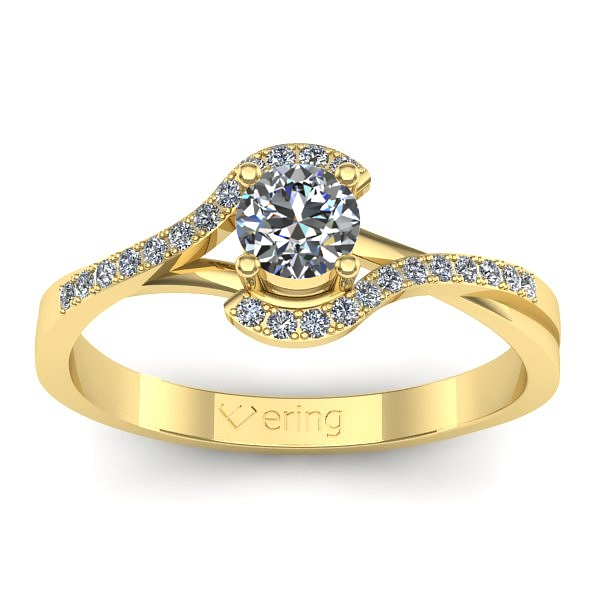 Inel cu diamant de laborator rotund