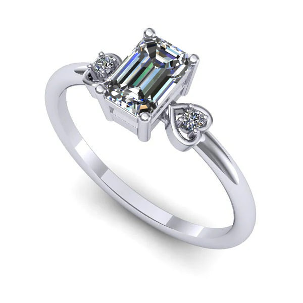 Inel logodna din aur alb cu diamant de laborator