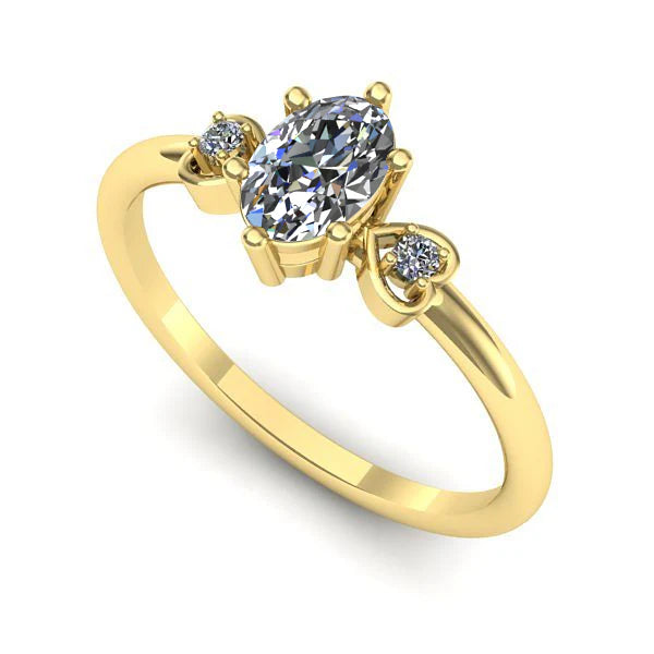 Inel logodna din aur galben cu diamant de laborator