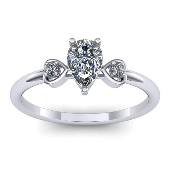 Inel cu diamant de laborator lacrima