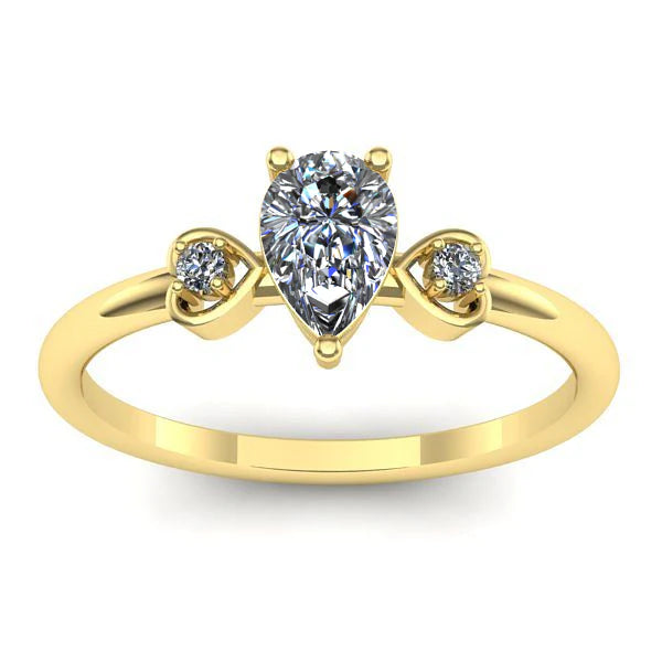 Inel logodna cu diamant de laborator lacrima