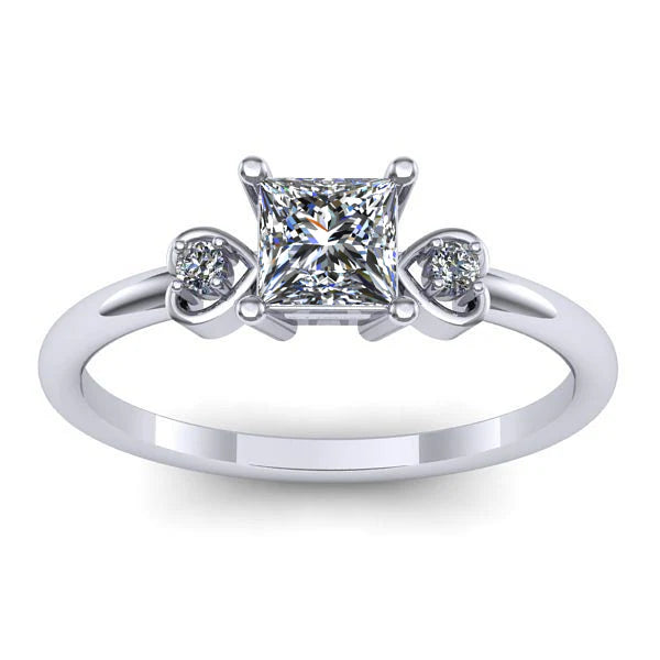 Inel cu diamant de laborator patrat