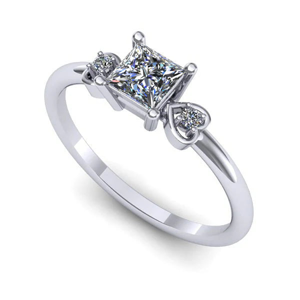 Inel logodna din aur alb cu diamant de laborator