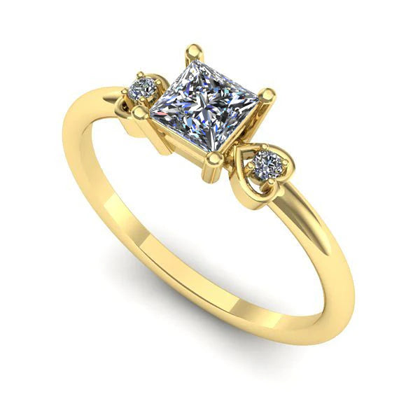 Inel de logodna din aur galben cu diamant de laborator