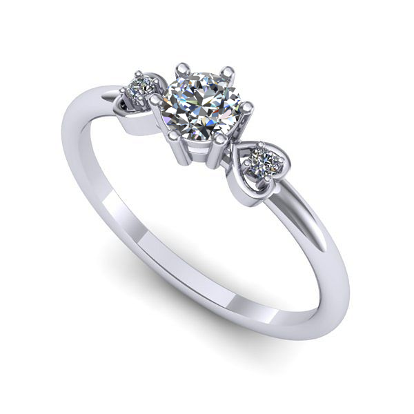 Inel de logodna din aur alb cu diamant de laborator