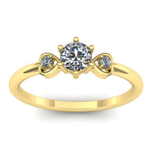 Inel cu diamant de laborator rotund