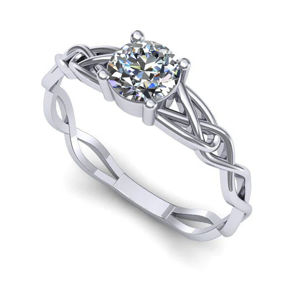 Inel de logodna din aur alb cu diamant de laborator