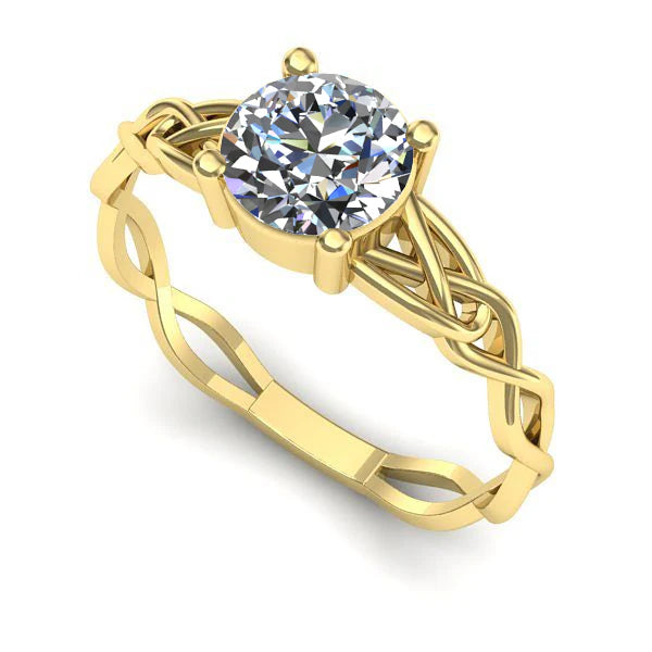 Inel din aur galben cu diamant de laborator