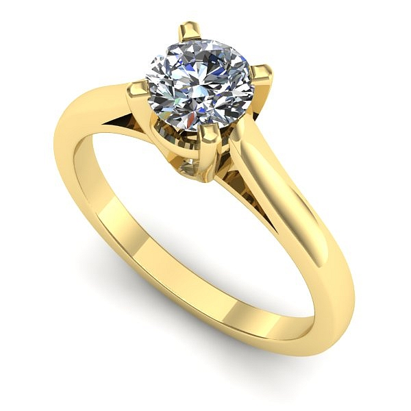 Inel logodna din aur galben cu diamant de laborator