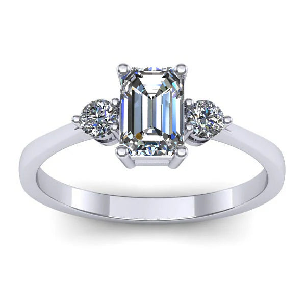 Inel de logodna cu diamant de laborator dreptunghiular