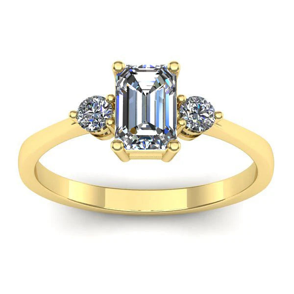 Inel cu diamant de laborator dreptunghiular