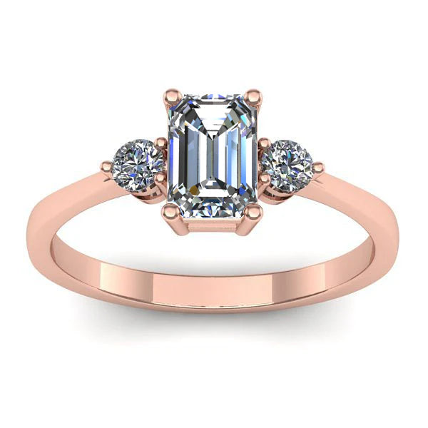 Inel de logodna cu diamant de laborator dreptunghiular