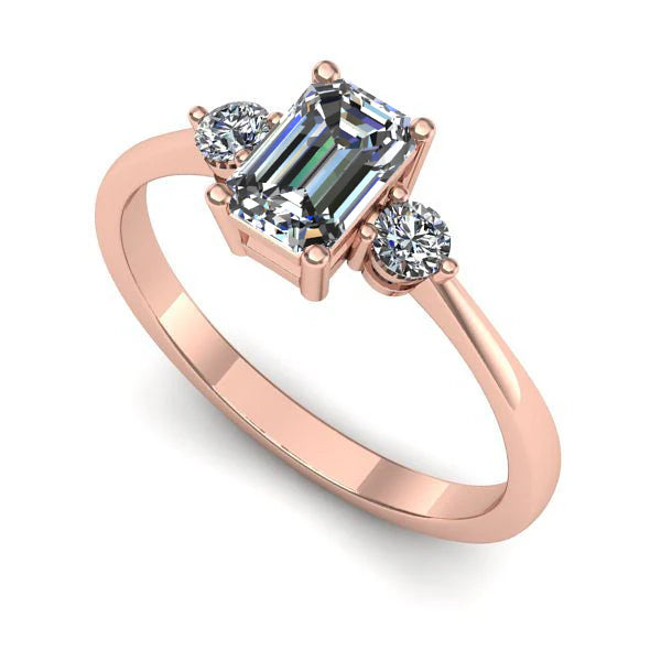 Inel de logodna din aur roz cu diamant de laborator