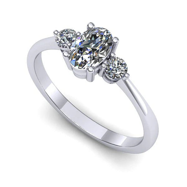 Inel de logodna din aur alb cu diamant de laborator