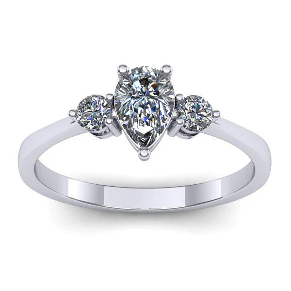 Inel logodna cu diamant de laborator lacrima