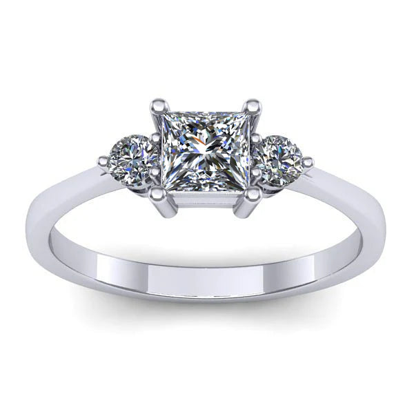 Inel logodna cu diamant de laborator patrat