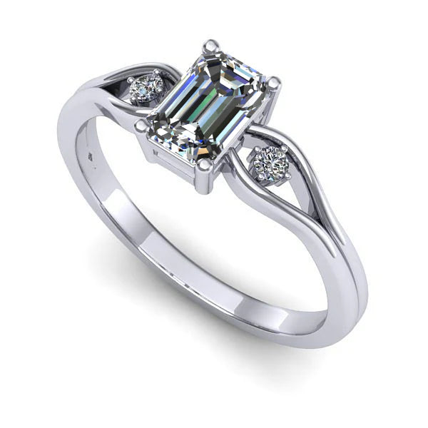 Inel logodna din aur alb cu diamant de laborator