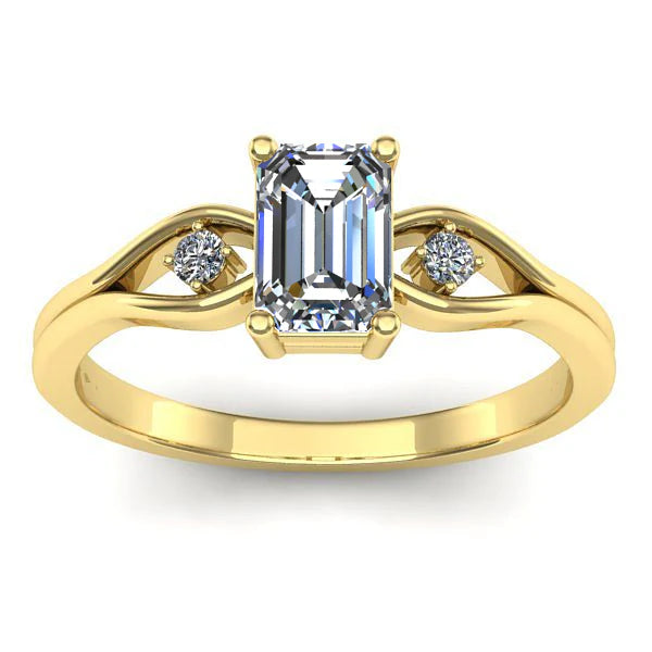 Inel de logodna cu diamant de laborator dreptunghiular