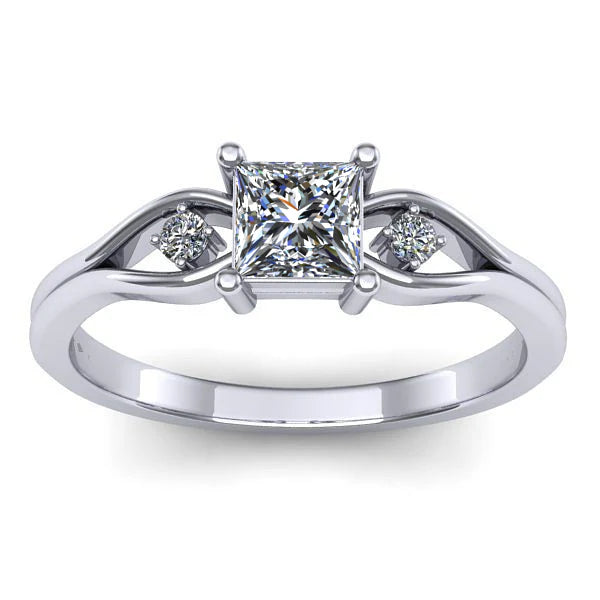 Inel de logodna cu diamant de laborator patrat